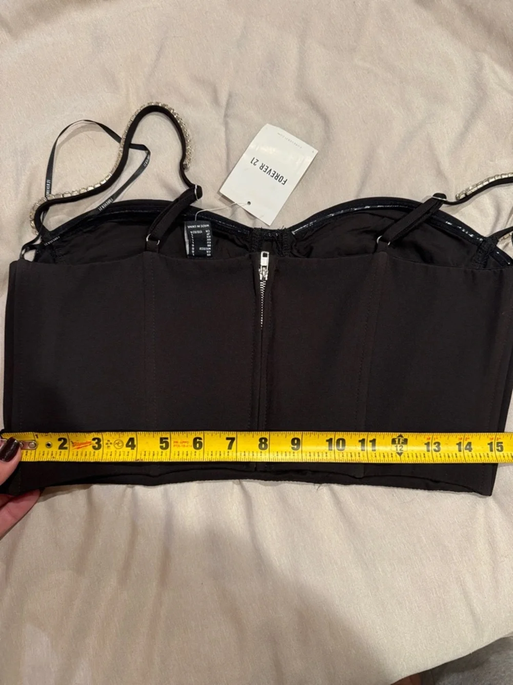 Forever 21 Black Rhinestone Embellished Crop Top - Picture 8 of 8
